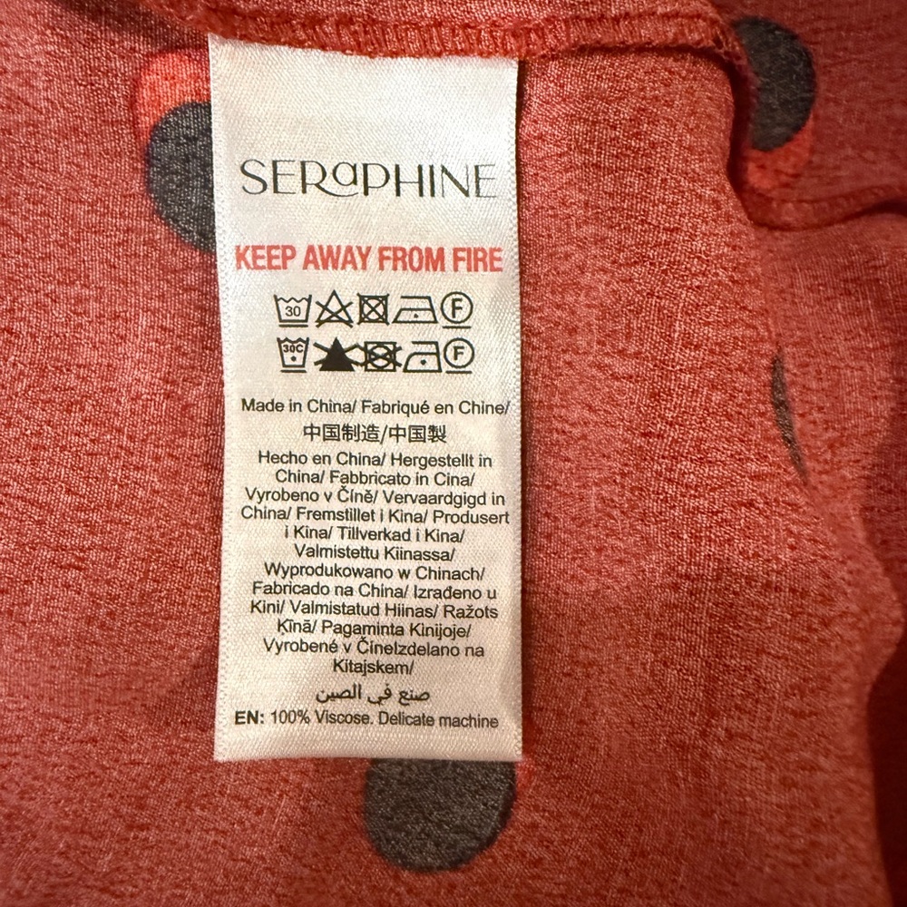 Seraphine Red Polka Dot Midi Dress | Maternity Friendly Tie Waist | US 12 - Picture 4 of 6